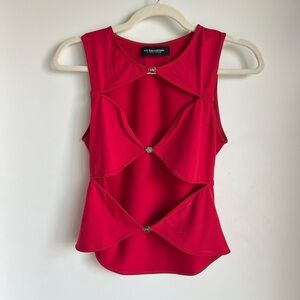 Express red Cutout Tank with Decorative Buttons